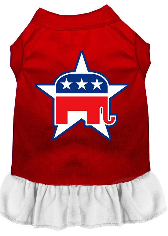 Republican Screen Print Dress Red with White XXXL